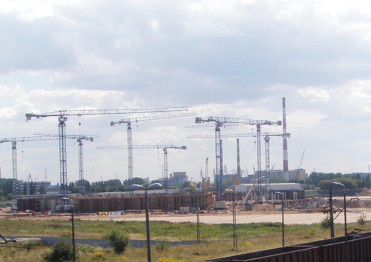Postępy w budowie gdańskiego stadionu - sierpień 2009